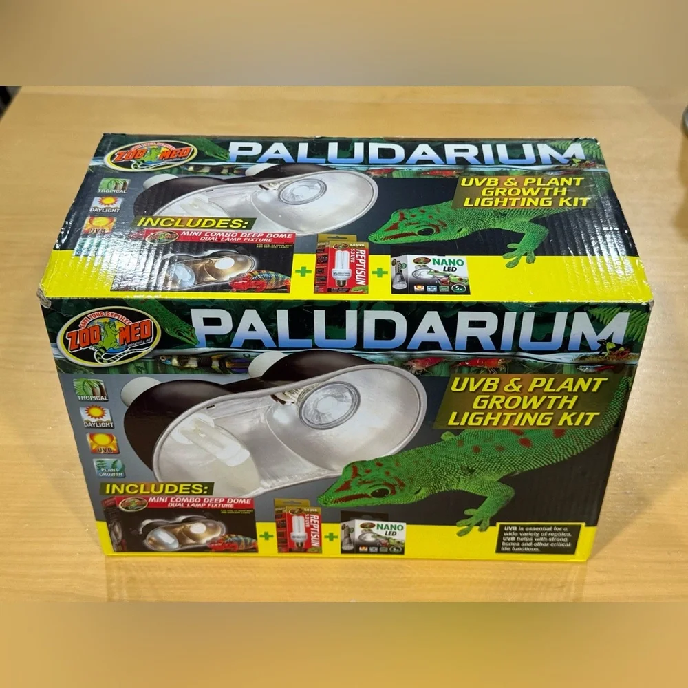 Zoo Med Paludarium UVB & Plant Growth Lighting Kit. Brand New.